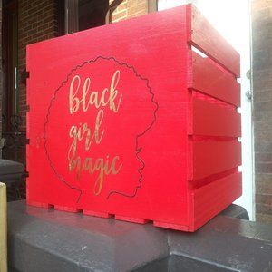 Black Girl Magic Decorative Wooden Crate